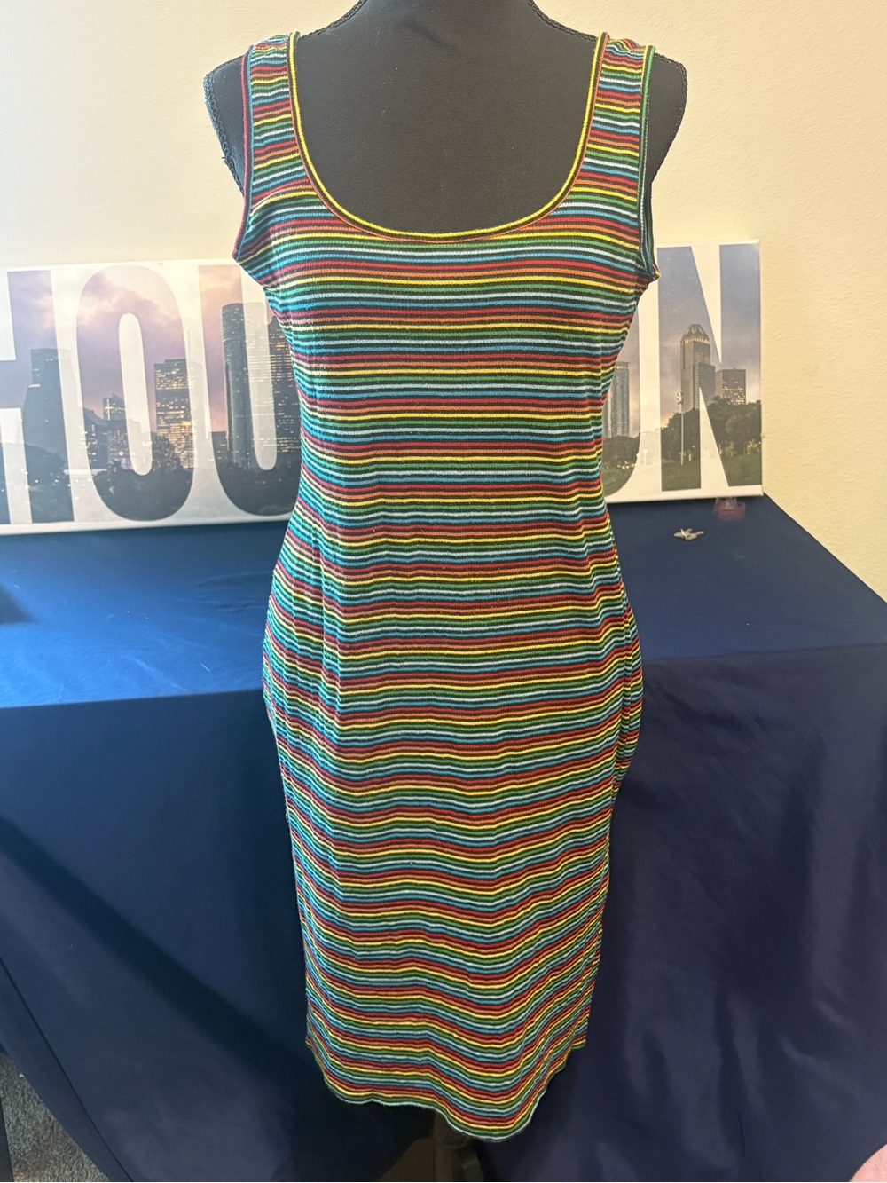 Striped Scoop Neck Tank Dress in Multicolor
